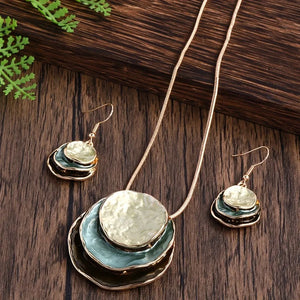 Layered Necklace & Earrings Set – Elegant
