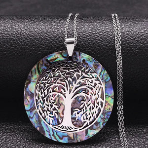 Tree of Life Abalone Shell Necklaces