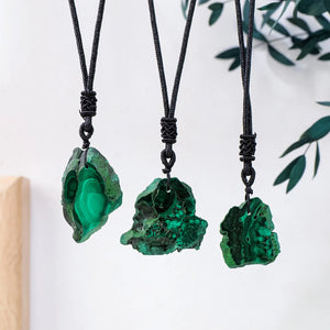 Raw Malachite Necklace – Healing