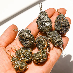 Raw Pyrite Necklace – Abundance
