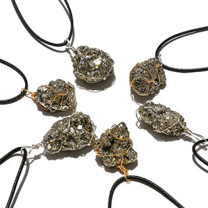 Raw Pyrite Necklace – Abundance