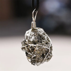 Raw Pyrite Necklace – Abundance