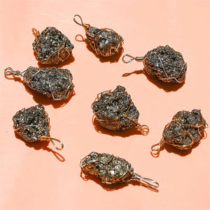 Raw Pyrite Necklace – Abundance