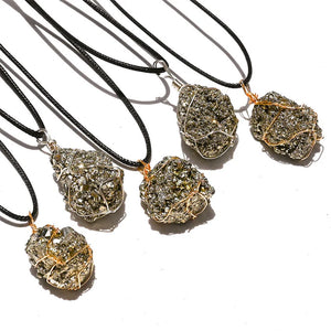 Raw Pyrite Necklace – Abundance