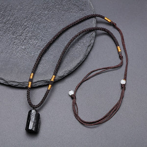 Black Tourmaline Healing Stone Necklace -Necklaces My Zen Temple