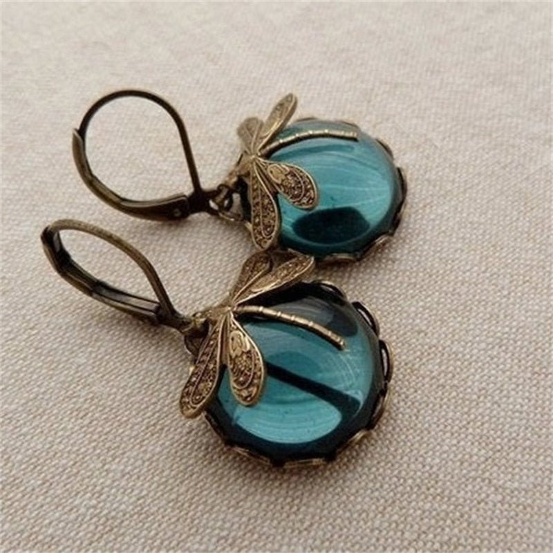 Dragonfly Vintage Bronze Earrings -Earrings My Zen Temple