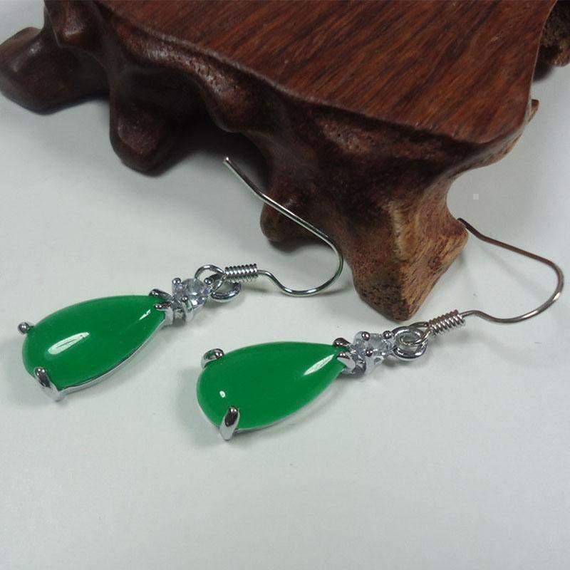Green Jade Earrings -Earrings My Zen Temple