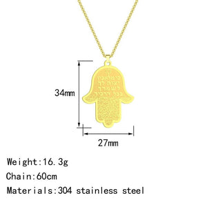 Hamsa Hand Of Fatima Pendant Necklace -Necklaces My Zen Temple