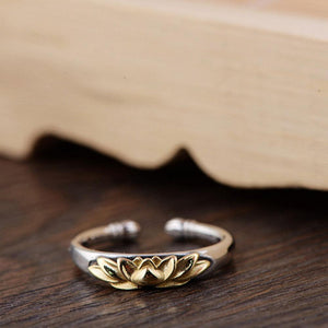 Lotus Flower Silver Ring -Rings My Zen Temple
