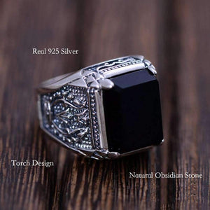 Natural Black Obsidian Ring -Rings My Zen Temple