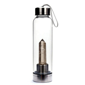 Natural Quartz Gemstone Glass Water Bottle -Crystal Water Bottle My Zen Temple