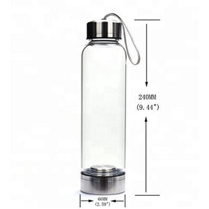 Natural Quartz Gemstone Glass Water Bottle -Crystal Water Bottle My Zen Temple