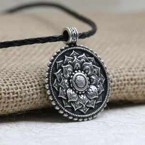 Om Lotus Flower Mandala Necklace -Necklaces My Zen Temple