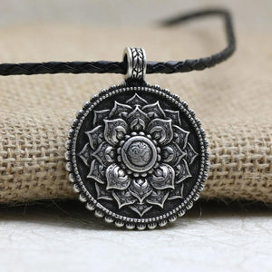 Om Lotus Flower Mandala Necklace -Necklaces My Zen Temple
