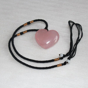Rose Quartz Heart "Love" Necklace -Necklaces My Zen Temple