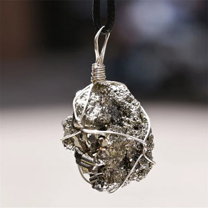 Raw Pyrite Necklace – Abundance