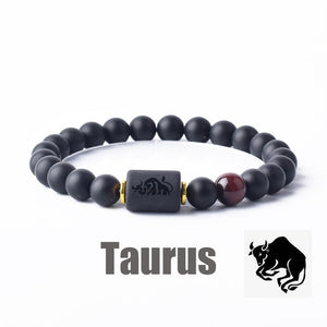 Black Agate Zodiac Bracelet – Protection