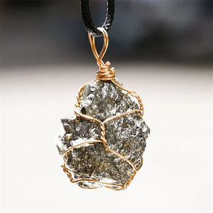 Raw Pyrite Necklace – Abundance