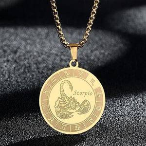 Zodiac Sign Stainless Steel Necklace -Necklaces My Zen Temple