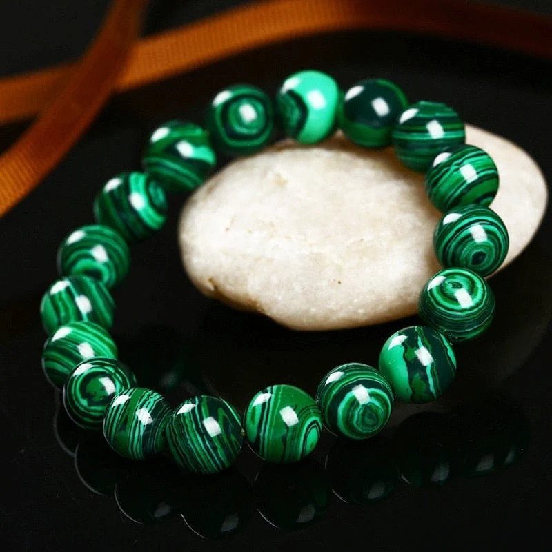 99.9% pure silver Malachite bracelet for male female - 99.9% शुद्ध चाँदी  दाना फिरंग वलय