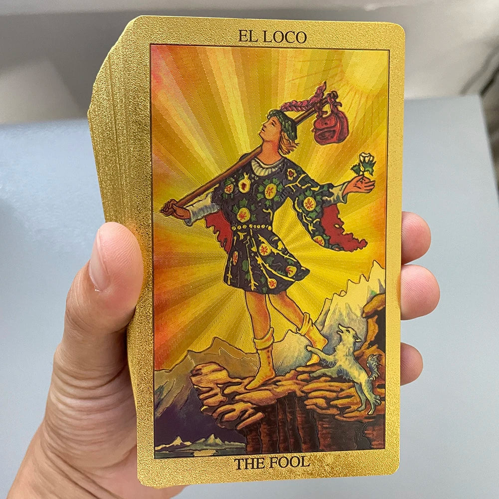 Golden Foil Tarot Deck – The Fool