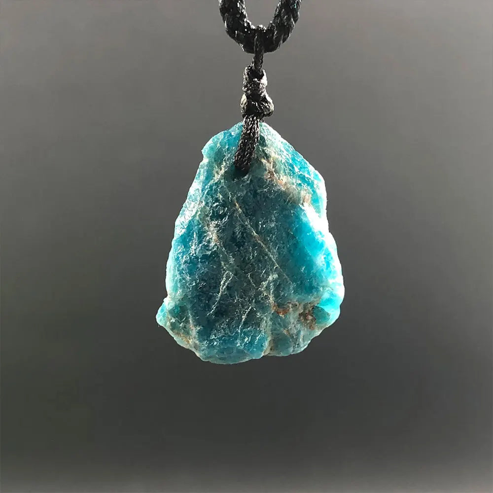 Raw Blue Apatite Necklace