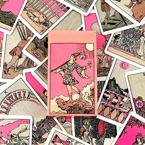 Pink Tarot Cards Classic Divination Deck English Versions
