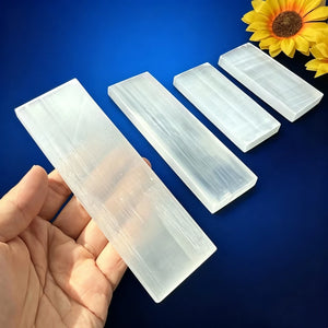 Natural Selenite Rectangular Charging Plate - Energy Cleansing