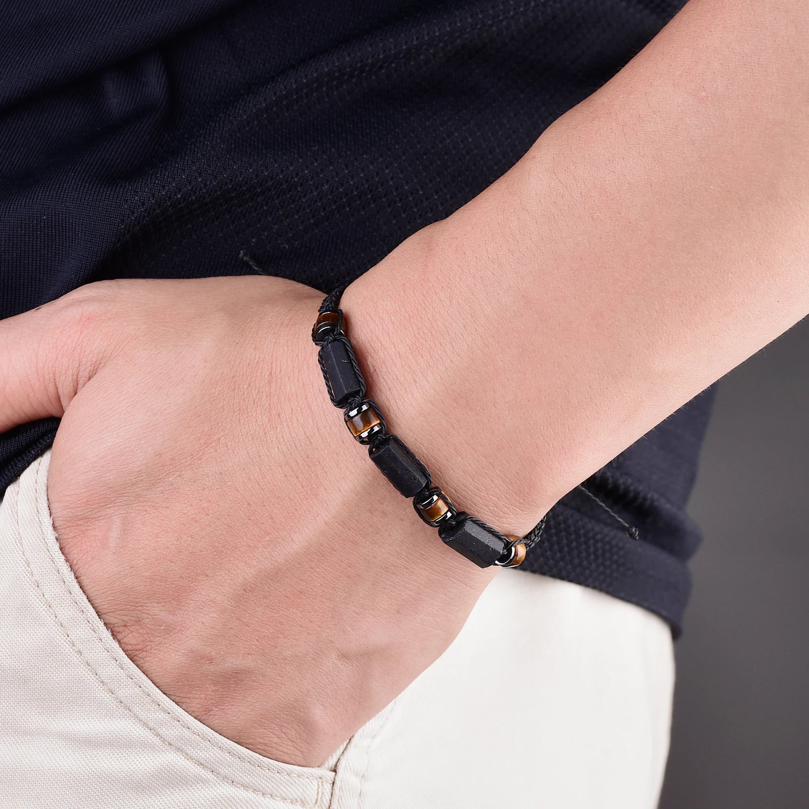 Black Tourmaline & Tiger eye Bracelet