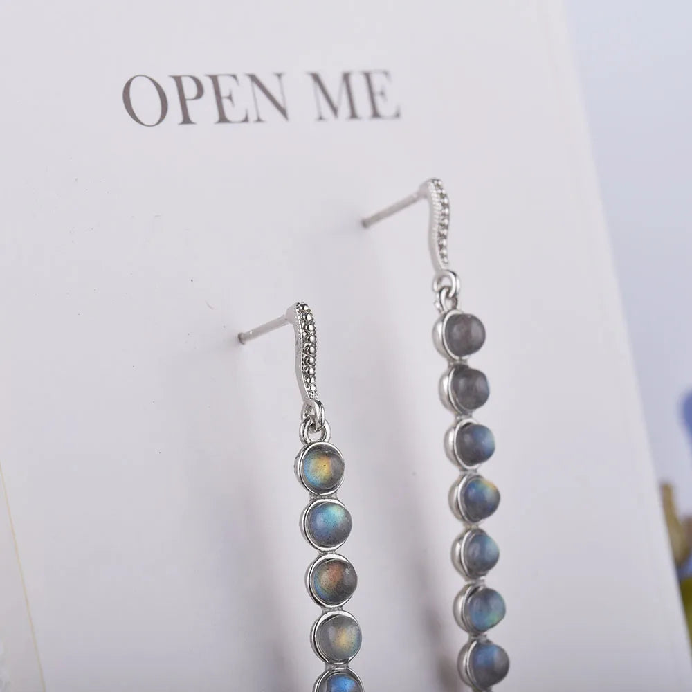 Labradorite Vertical Earrings