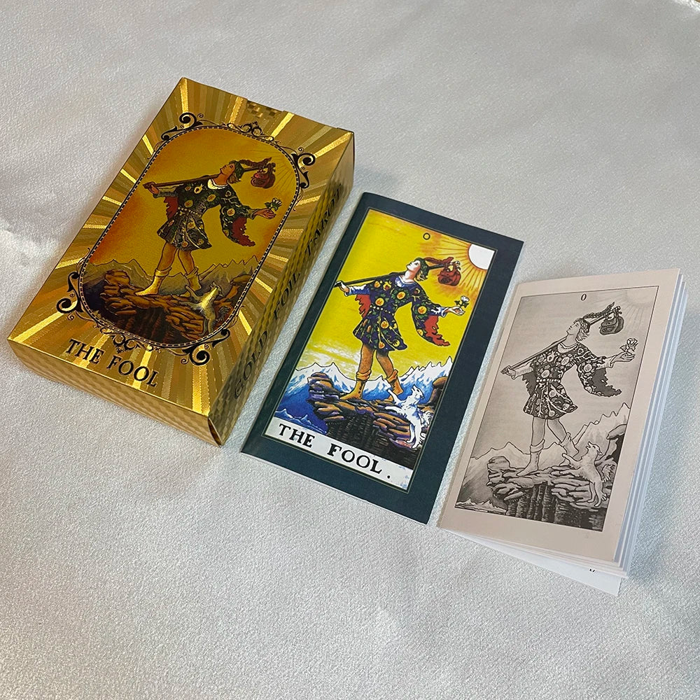 Golden Foil Tarot Deck – The Fool
