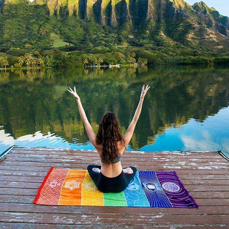  LGGQQW Seven Chakra Rug Spiritual Tapestries Mandala