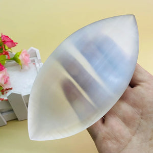 Natural Selenite Leaf-Shaped Crystal Charging Dish - Energy Cleansing