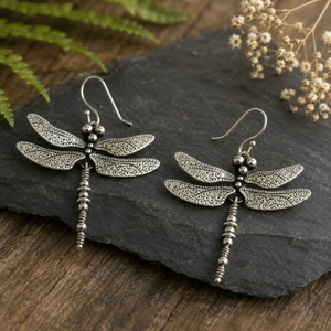 Vintage Dragonfly Dangle Earrings - Growth