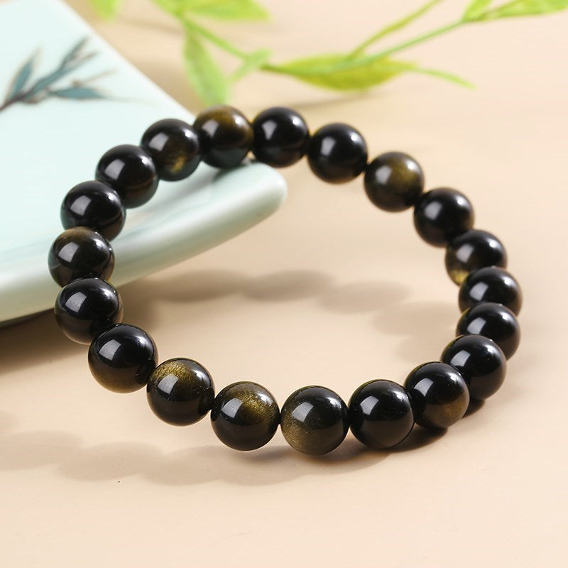 Natural Golden Obsidian Beads Bracelet – MCJ Jewels