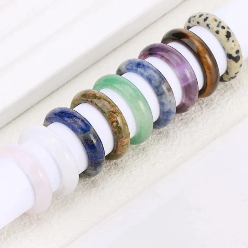 Healing Crystal Band Rings