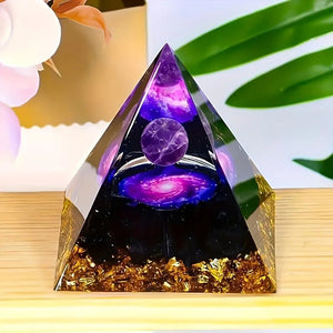 Amethyst Crystal Ball Orgonite Pyramid - Intuition - My Zen Temple