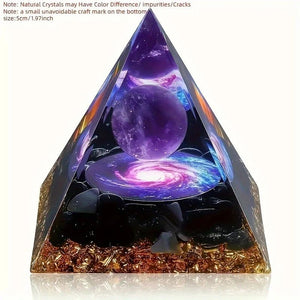 Amethyst Crystal Ball Orgonite Pyramid - Intuition - My Zen Temple