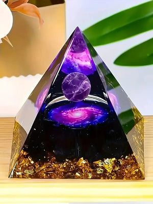 Amethyst Crystal Ball Orgonite Pyramid - Intuition - My Zen Temple
