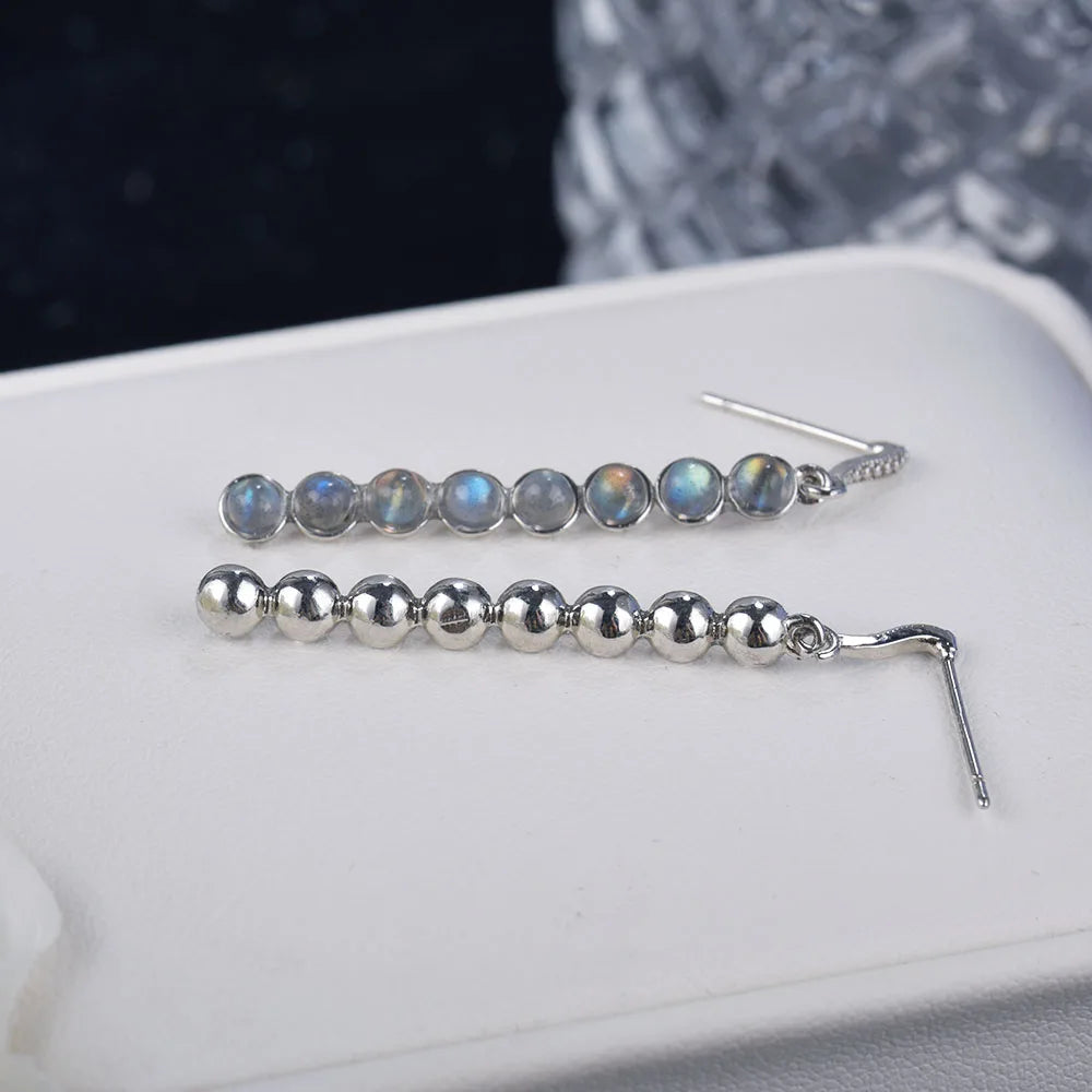 Labradorite Vertical Earrings