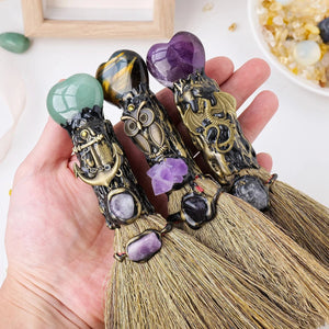 Crystal Besom Witch Broom - Cleansing - My Zen Temple