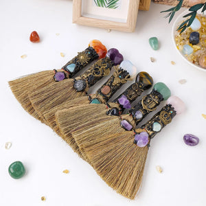 Crystal Besom Witch Broom - Cleansing - My Zen Temple