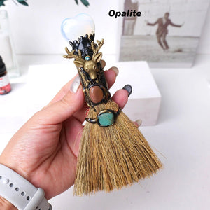 Crystal Besom Witch Broom - Cleansing - My Zen Temple