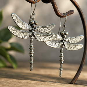 Vintage Dragonfly Dangle Earrings - Growth