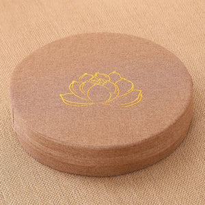 Embroidered Lotus Linen Meditation Cushion - Inner Peace - My Zen Temple