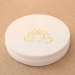 Embroidered Lotus Linen Meditation Cushion - Inner Peace - My Zen Temple