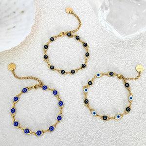 Gold Turkish Evil Eye Chain Bracelet - Protection - My Zen Temple