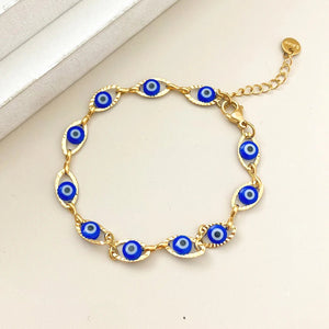 Gold Turkish Evil Eye Chain Bracelet - Protection - My Zen Temple