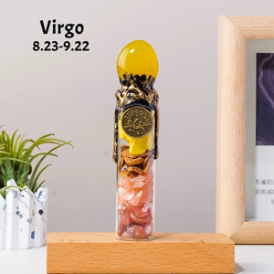 Natural Crystal Zodiac Wishing Bottle - Alignment - My Zen Temple