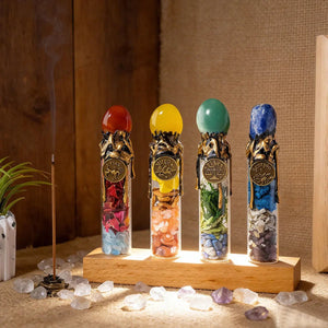 Natural Crystal Zodiac Wishing Bottle - Alignment - My Zen Temple